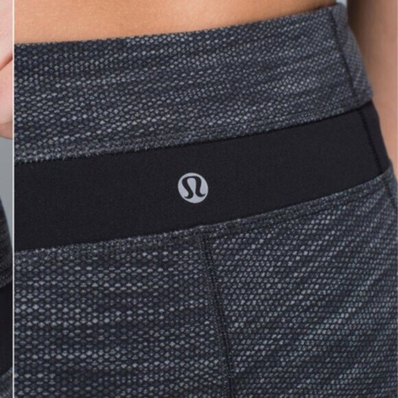 Lululemon Skinny Groove Pant Diamond Jacquard Space Dye Black Deep Coal / Black - Picture 6 of 12